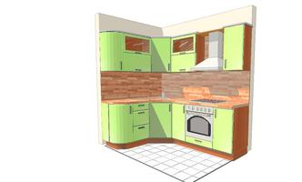 Проект угловой кухни 2200х1620 (2,2м х 1,6м)
