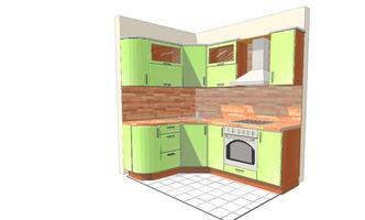 Проект угловой кухни 2200х1620 (2,2м х 1,6м)