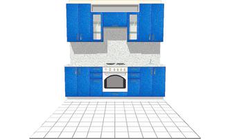 Проект прямой кухни 2400 (2,4м)